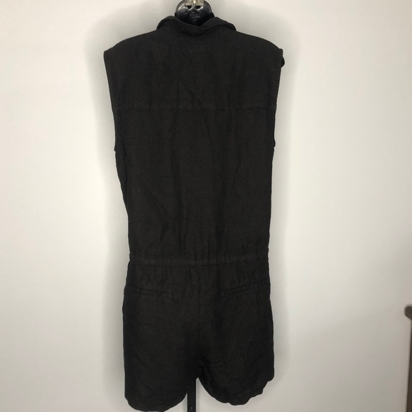 NWT Enza Costa Black 100% Hemp Sleeveless Romper Medium - Picture 5 of 8
